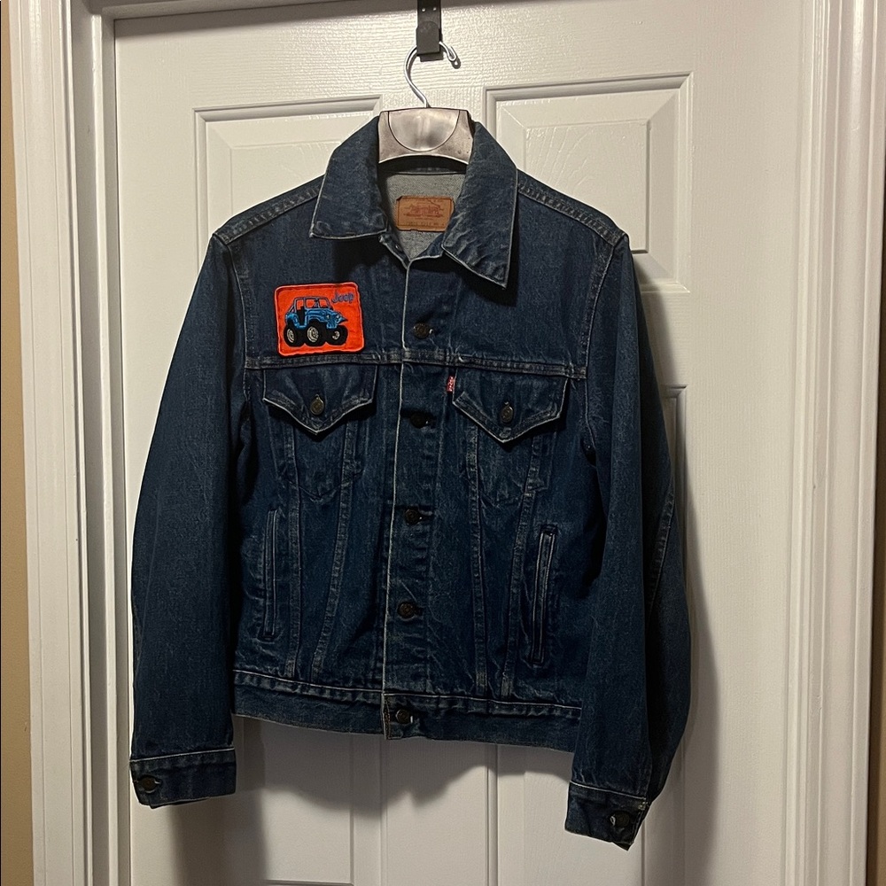 Vintage 80’s Levi's Dark Blue Denim Jacket with Red Patch